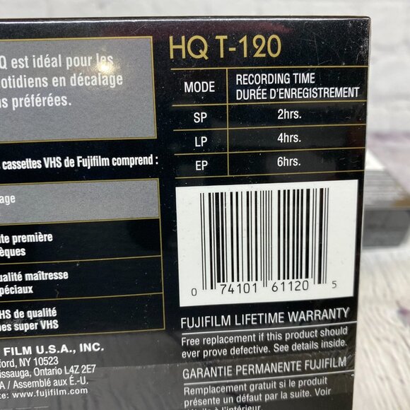 Blank VHS Tapes Fuji Film HQ 120 High Quality Lot of 3 6 Hours Brand New Lot#2 - Picture 5 of 5